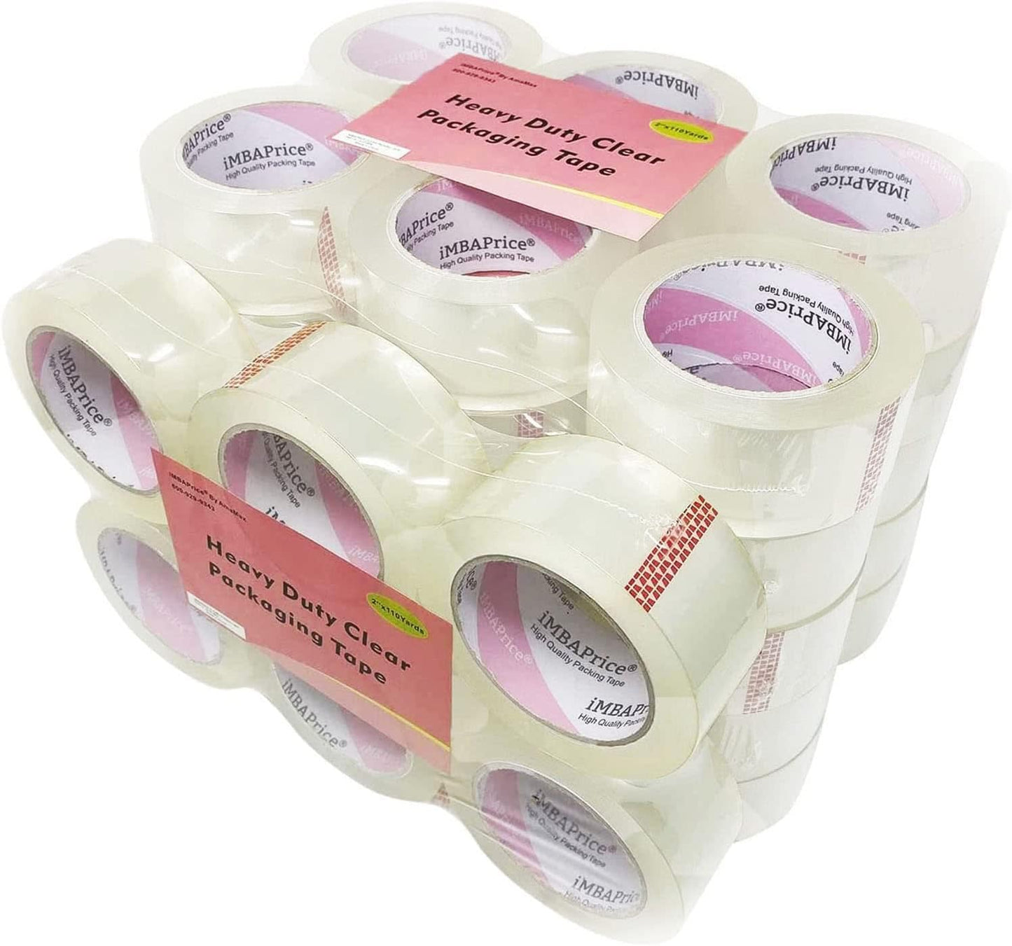 iMBAPrice 2 Inches Clear Packing Tape, 36 Rolls x 110 Yards Storage Box Sealing Packaging Tape Refill for Packaging and Shipping,Total 3960 Yards