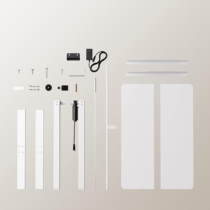 Electric Standing Desk Adjustable Height, 32x20 Inches Sit Stand up Desktop for Home Office, Ergonomic Rising Computer Table with Memory Preset, White