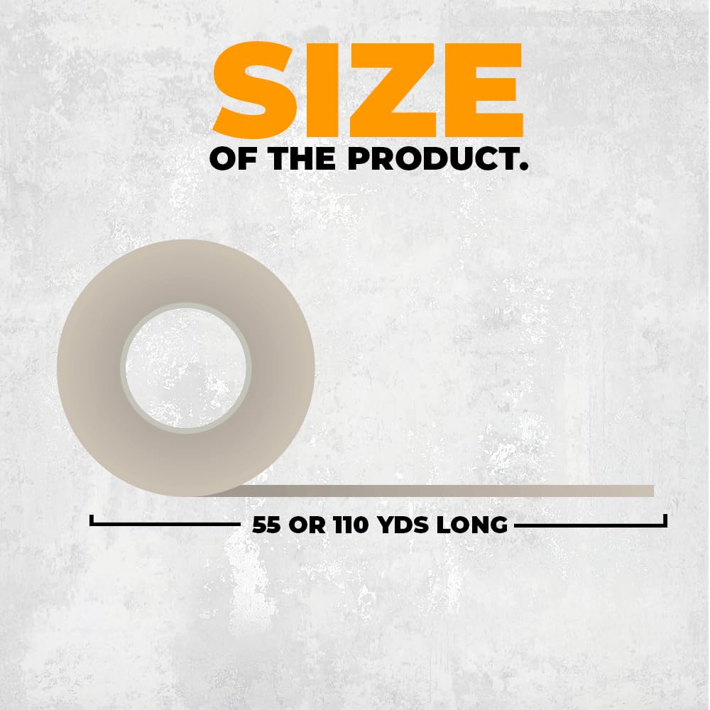 WOD CST20WBA Clear Packing Tape - 2" in. x 60 Yards Per Roll (36 Rolls) - Strong Heavy-Duty Industrial Shipping Box Packaging Tape for Moving, Office, & Storage