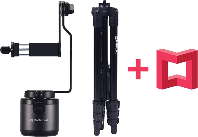 Matterport Axis Gimbal Stabilizer for Smartphone Camera - Motorized Rotating Mount for Professional 3D 360 Photo Scans Includes Portable Tripod, Remote and 12 Month Starter Kit for 3D Model Scans