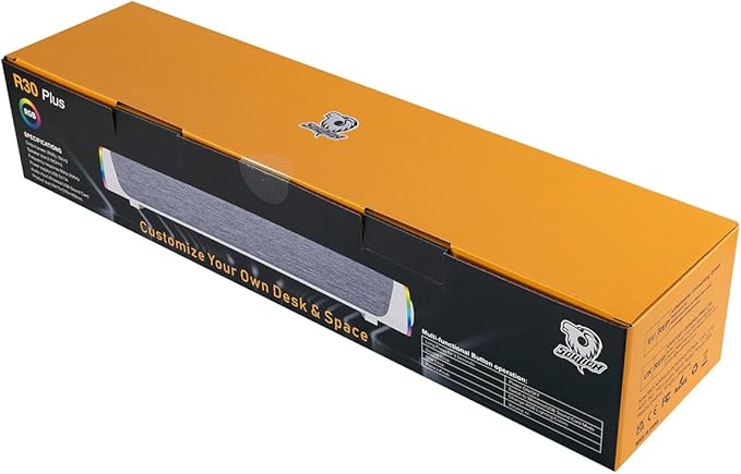 SOULION R30 Plus Bluetooth Computer Speakers for PC Desktop, 6 Modes LED Lights with All-in-one Control Button, Wired USB Powered Sound Bar, Surround Sound Portable SoundBar for Monitor Laptop Phone