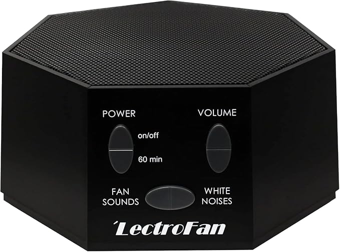 Adaptive Sound Technologies LectroFan Classic White Noise Machine - Global Power Edition with Adaptors for US, UK & EU - 20 Non-Looping Fan & White Noise Variations - Black