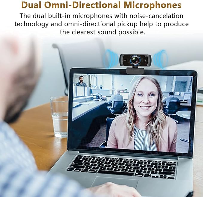 NexiGo N980P 1080P 60FPS Webcam with Microphone and Software Control, USB Computer Camera, Built-in Dual Noise Reduction Mics, 120° Wide-Angle for Zoom/Skype/FaceTime/Teams, PC Mac Laptop Desktop