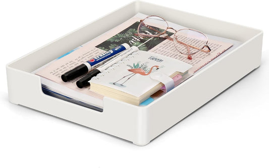 Letter Tray Letter Organizer Paper Tray, Desk Drawer Organizer for Office Supplies, Magazines, Folders, File,Notebooks, Stationery, Plastic Desk Tray for Desktop, for Home, Office, School, 1 Tier