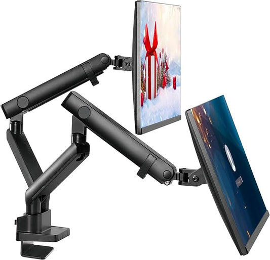 Dual Monitor Stand, Dual Monitor Arm, Dual Monitor Mount vesa Mount, up to 32 inch Monitor Desk Mount, soporte Monitor arms & Monitor Stands for 2 Monitors, Dual Monitor Riser Stand