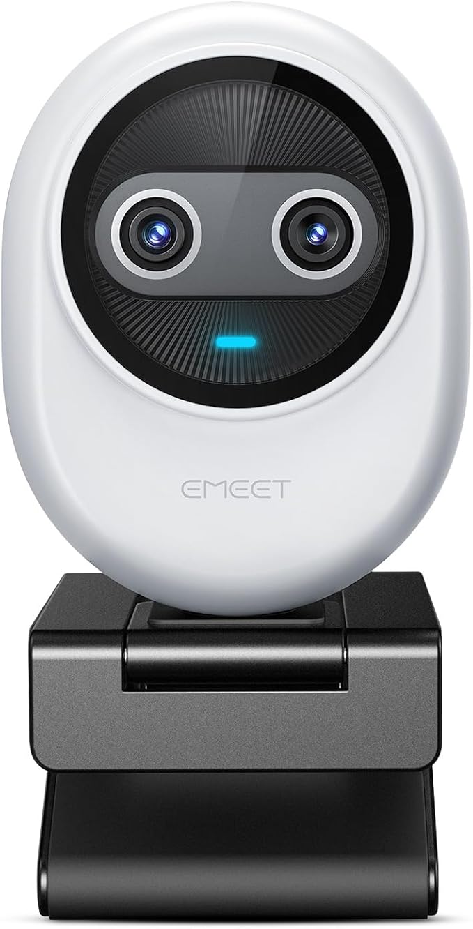 EMEET Piko 4K Webcam for Streaming, World’s 1st Dual-Camera AI-Powered 4K Camera w/AI Autofocus, 3 Mics Array&3 Sound Modes, USB Webcam with Clip, Great for Streaming, Desk Setup and Creative Gifts