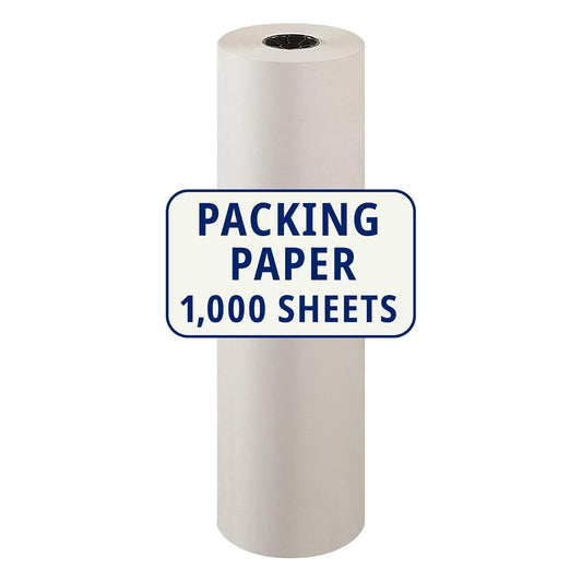 BOX USA Packing Paper Roll 1440'L x 30"W - 1,000 Sheets 17??Long Equivalent - Large White Newsprint for Shipping, Packaging, Storage and Moving Supplies