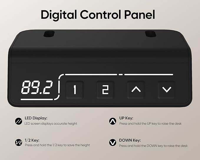 Electric Standing Desk Adjustable Height, 55x24 Inches Sit Stand up Desktop for Home Office, Ergonomic Rising Computer Table with Memory Preset, White