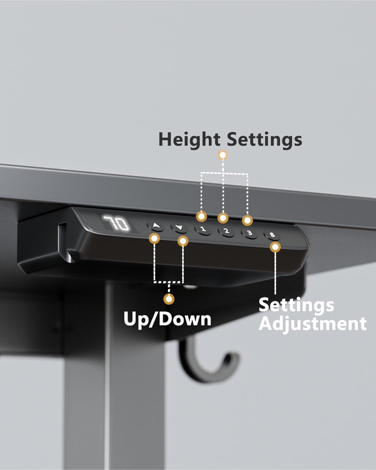 FEZIBO One-Piece Standing Desk Adjustable Height Stand up Home Office Desk, 48x24 Inch Electric Standing Computer Desk, with 4 Memory Presets, Fixable casters, Black