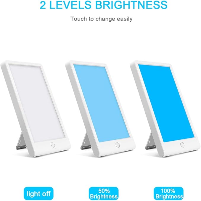 Light Therapy Lamp, SMY Blue Light Energy Lamp and Adjustable LED Blue Light, Tablet One Touch with Timer, 100% UV Free