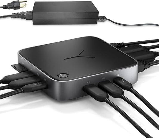 Brydge Stone CORE Powered Charging Docking Station – 10 Ports, 100W PD, Dual Monitor Docking Station, 4K60Hz, 8K HDMI, SD 4.0, USB-A & USB-C, Ethernet – Windows & MacOS Compatible Laptop