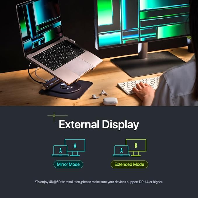 ADAM elements USB-C Stand Pro/Laptop Docking Station – Hub Stand Pro 6in1 Multiport Stand Hub for M2/M1 Mac, iPad & Laptop Series