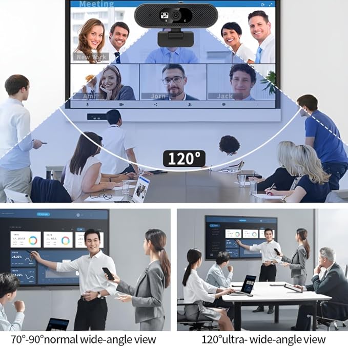 Hprosper 2K/5M Beauty/Skin whitening Webcam with PC/Laptop/Mac, Computer Camera with Low-Light Correction, AI Noise-Canceling Microphone, Adjustable Field of View, Built-in Privacy Shutter