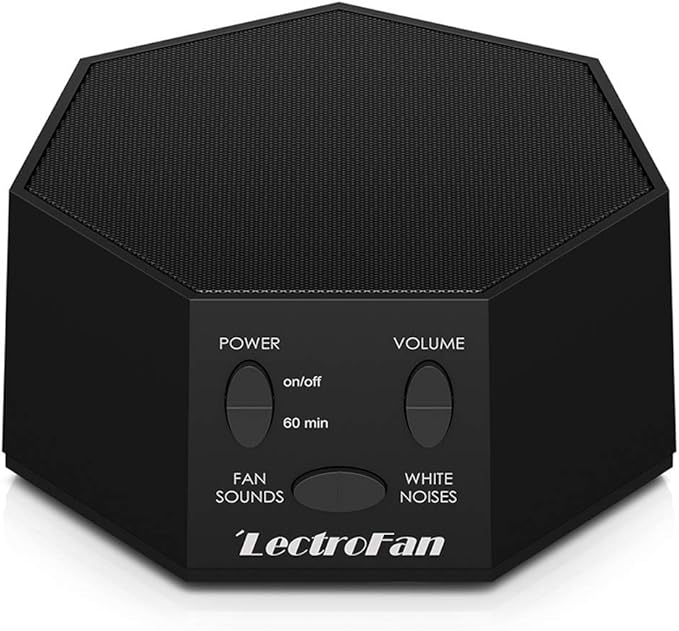 Adaptive Sound Technologies LectroFan Classic White Noise Machine - Global Power Edition with Adaptors for US, UK & EU - 20 Non-Looping Fan & White Noise Variations - Black