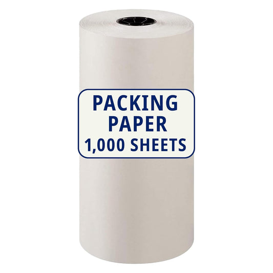 BOX USA Packing Paper Roll 1440'L x 18"W - 1,000 Sheets 17??Long Equivalent - Large White Newsprint for Shipping, Packaging, Storage and Moving Supplies