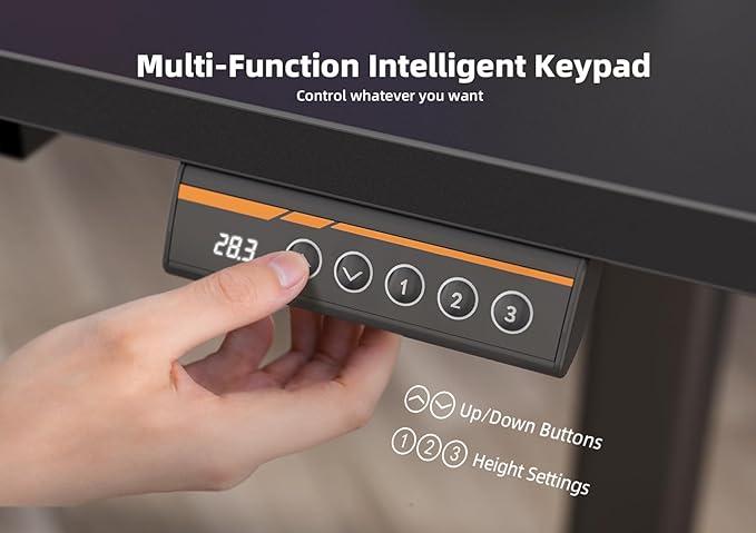 YDN Standing Desk with Drawers, 55 x 24 Inch Adjustable Height Stand Up Desk, Sit Stand Computer Desk for Home Office, Black