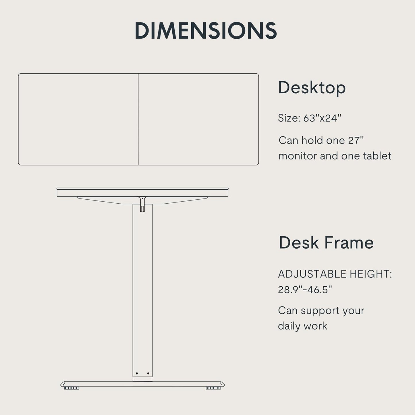 FLEXISPOT Standing Desk Electric Height Adjustable Desk with 63 x 24 Inches Splice Board, Ergonomic Memory Controller, Black Top + Black Frame