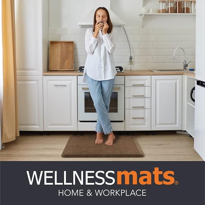 WellnessMats Granite Collection Anti-Fatigue Floor Mat, Polyurethane – Ergonomic Support Pad for Home, Kitchen, Garage, Office Standing Desk – Water Resistant - Made in USA