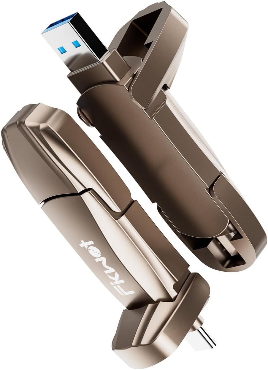 External SSD USB Flash Drive 256GB, Up to 2050MB/s 2-in-1 Type C+ USB A USB3.2 Gen2 Solid State Thumb Drive SSD Stick for iPhone 15/16/Android/Windows/Mac/PC/Laptops