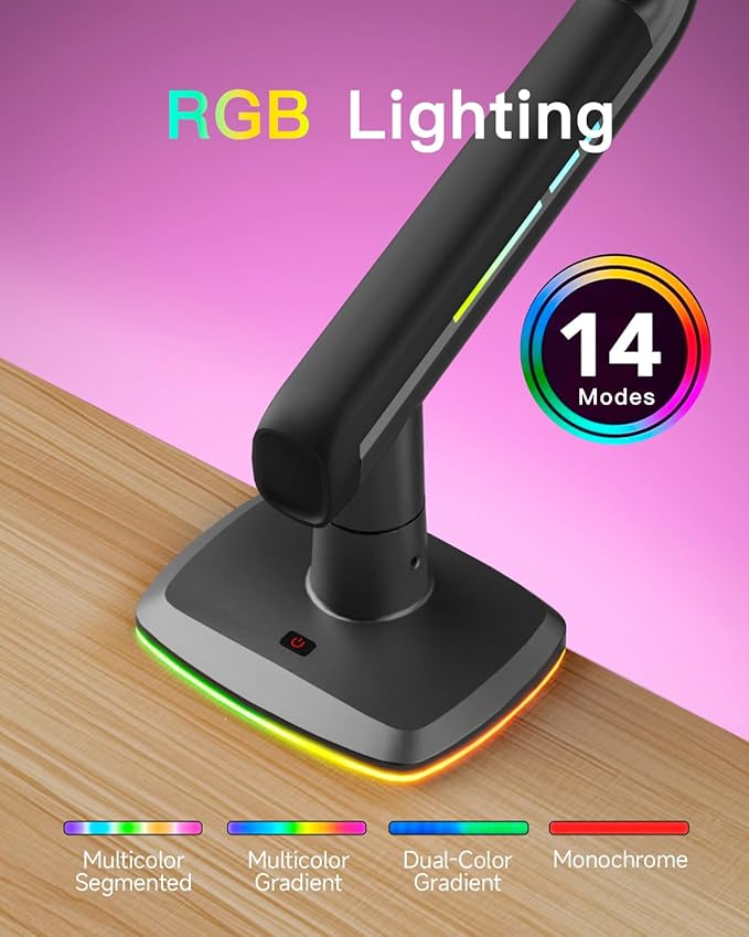 Gaming Monitor Arm for Flat/Ultrawide/Curved Monitors 32 to 60 inch, Heavy Duty Monitor Stand Load up to 20 kg, VESA 75/100 mm Mount (Lava Yellow)