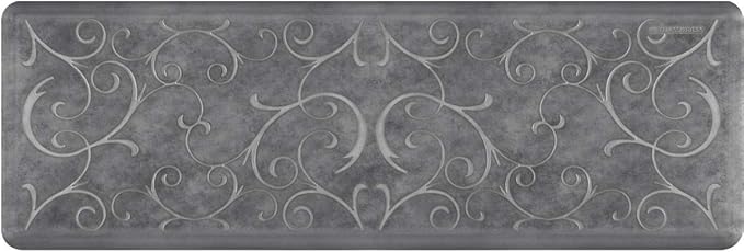 WellnessMats Bella Collection Anti-Fatigue Floor Mat, Polyurethane – Ergonomic Support Pad for Home, Kitchen, Garage, Office Standing Desk – Water Resistant - Made in USA