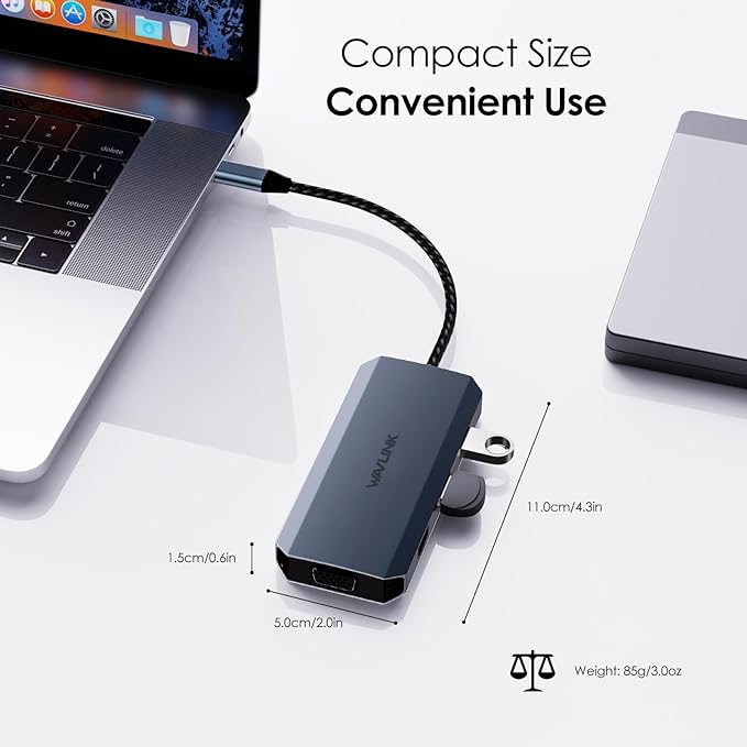 USB C Docking Station Dual DP Monitor, Displayport Docking Station with Dual DP, HDMI, VGA, USB2.0 Ports for Lenovo HP Dell, Windows System Computer (Gray)