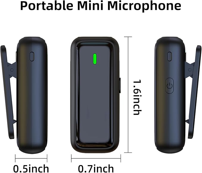 2 Pack Wireless Lavalier Microphone for iPhone 14/13/12 Lapel Mic Lightning Lav Mic with 24 H Charging Case for Video Recording Vlog TikTok Instagram - Noise Reduction 70 FT Transmission