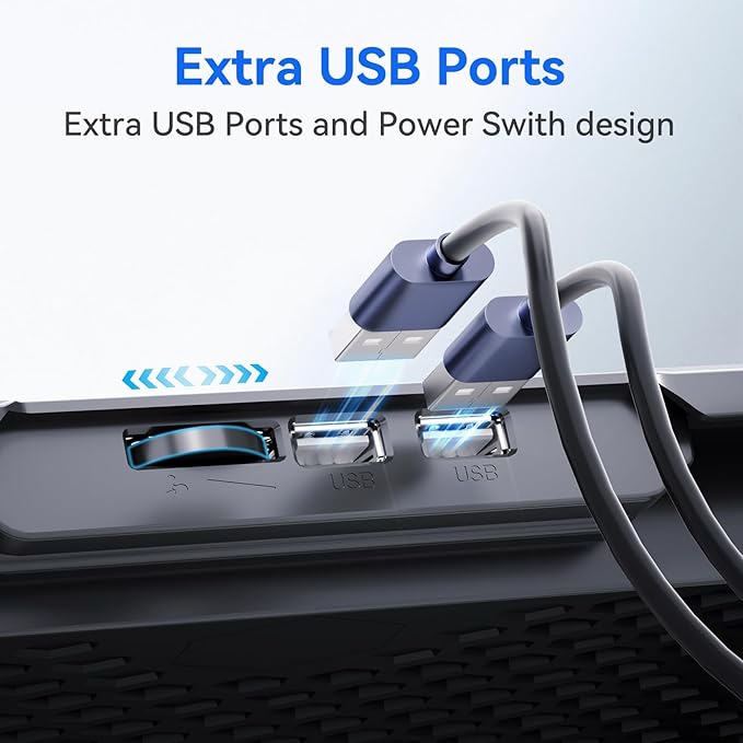 ICE COOREL Laptop Cooling Pad with 8 Cooling Fans, Cooling Pad for Laptop Fan 13-15.6 Inch, Laptop Cooler Stand with 6 Height Adjustable, Notebook Cooler Pad with Two USB Port [2025 Version]