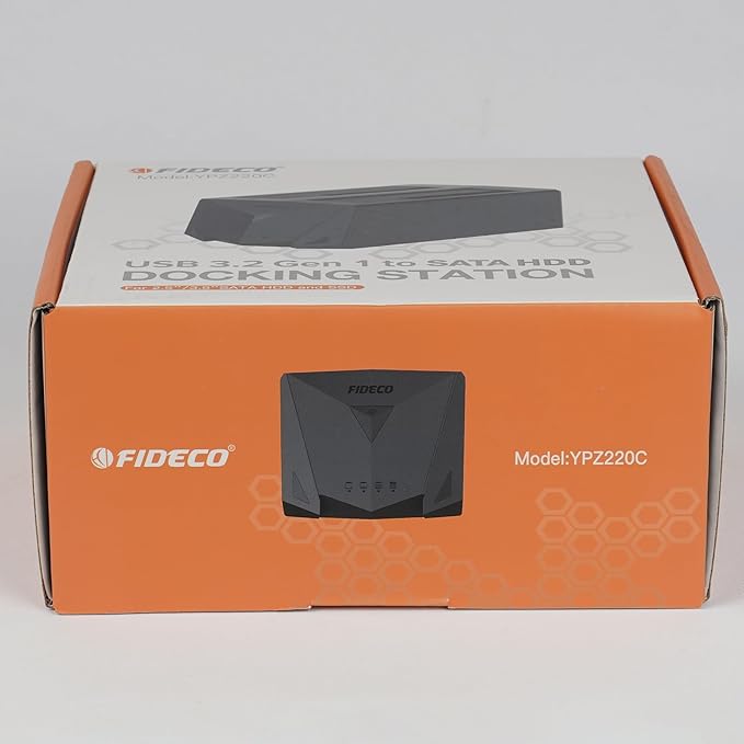 FIDECO USB 3.2 Gen 1 to Hard Drive Docking Station, Hard Drive Dock for 2.5 or 3.5 inch SATA I/II/III HDD SSD with Hard Drive Duplicator/Offline Clone Function and 2 USB Cables, Support UASP