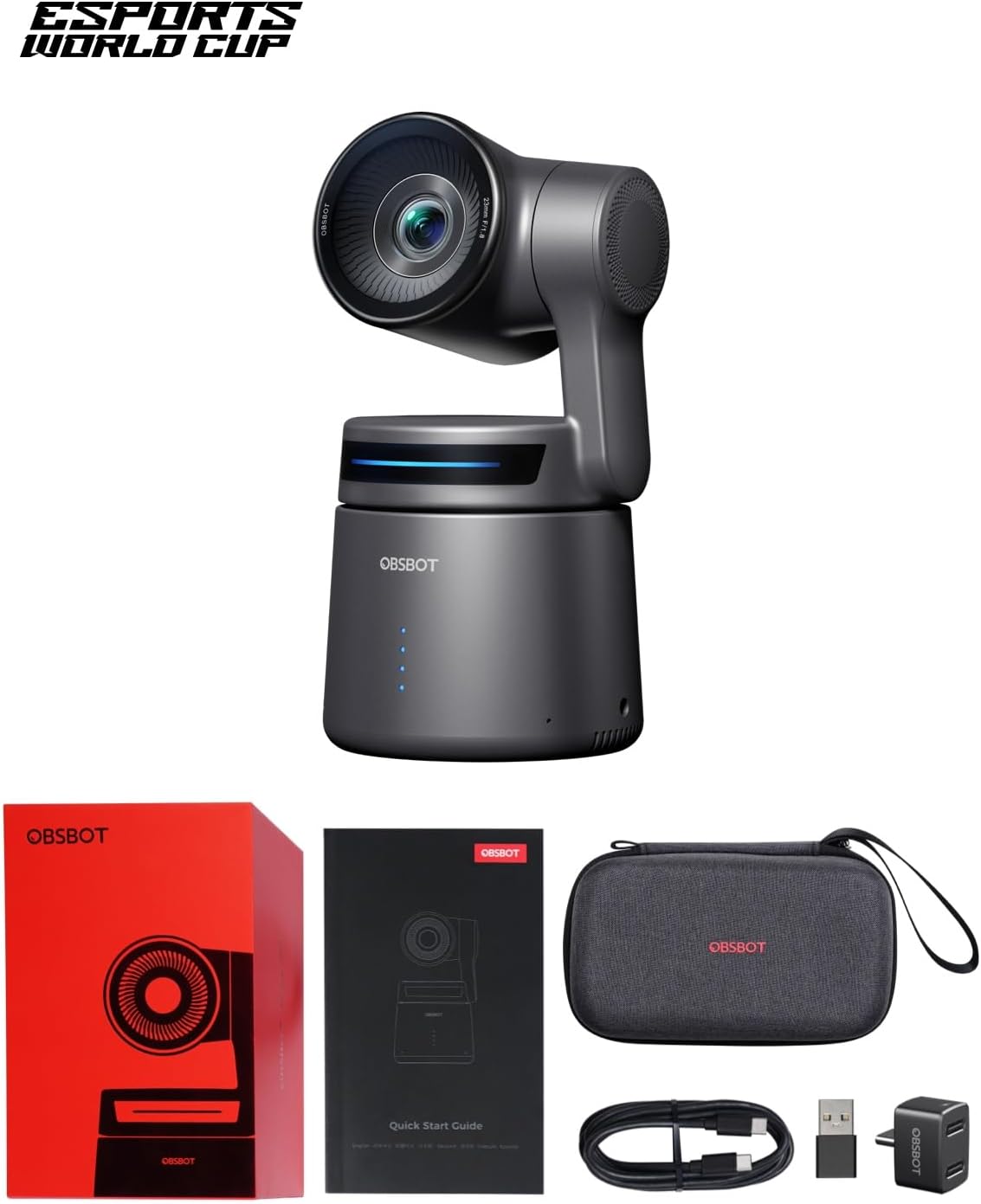 OBSBOT Tail Air NDI Streaming Camera 4K, AI Tracking PTZ Camera with Intelligent APP, Gesture Control, HDMI/USB-C/Wireless Webcam, Video Camera Live Stream for YouTube, Chruch, Worship, Creator, etc.