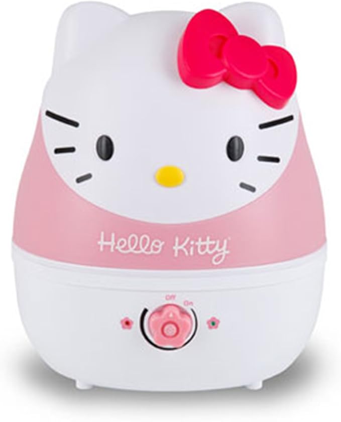 Crane Adorables Ultrasonic Humidifiers for Bedroom and Baby Nursery, 1 Gallon Cool Mist Air Humidifier for Large Room or Kid's Room, Humidifier Filters Optional, Hello Kitty