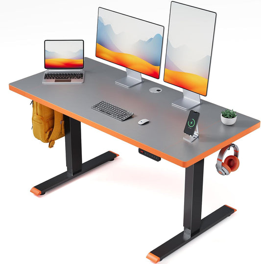 SIAGO Electric Standing Desk Adjustable - 48 x 24 Inch Sit Stand up Desk with Cable Management - 3 Memory Preset Adjustable Height Table