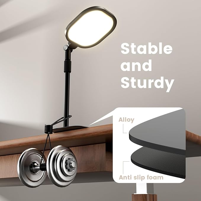 Video Conference Lighting for Zoom Meeting, Desk Lamps for Home Office, 30 Light Modes Desk Light, Ring Light for Desk with Flexible Stand & Memory Function for Zoom Lighting, Video Streaming, Drawing