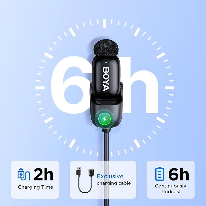 BOYA Mini Wireless Lavalier Microphone for iPhone16/15 Android,USB-C Ultra Mini Mic with Noise Reduction, AI Voice Change, Lapel Mics for Video Recording, Vlogging, TikTok, YouTube(2TX+RXU)