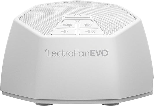 Adaptive Sound Technologies LectroFan EVO White Noise Machine - Compact Sleep Sound Machine for Bedroom, Travel, Study & More - 22 Non-Looping Fan, White & Ocean Noise Variations - White