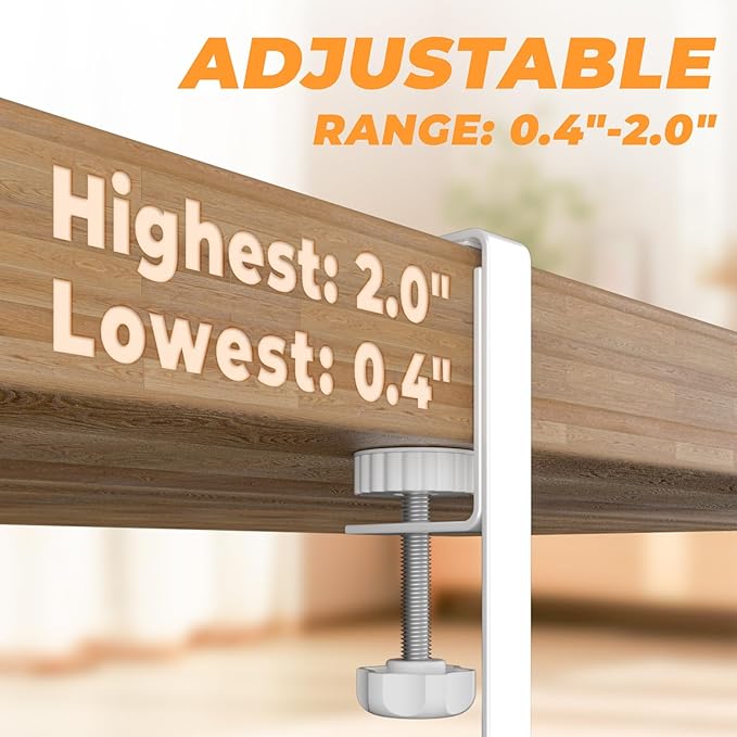Under Desk Cable Management Tray, 15.7'' No Drill Steel Desk Cable Organizers, Wire Management Tray Cable Management Rack (24.4" Length-White)