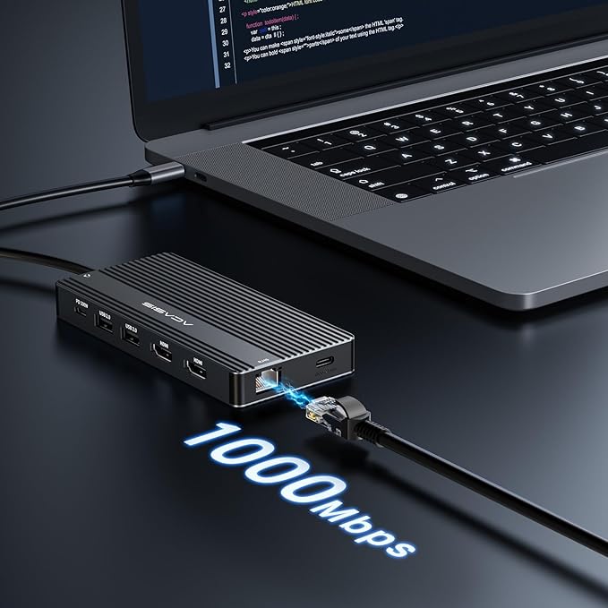 ACASIS USB C Docking Station Dual Monitor,14 in 1 USB C Hub,laptop docking stations Dual Monitor with 2*4KHDMI+5 *10Gbps USB+PD 100W+Ethernet+SD/TF +3.5mm Audio laptop dock for Dell/HP/Lenovo/ThinkPad
