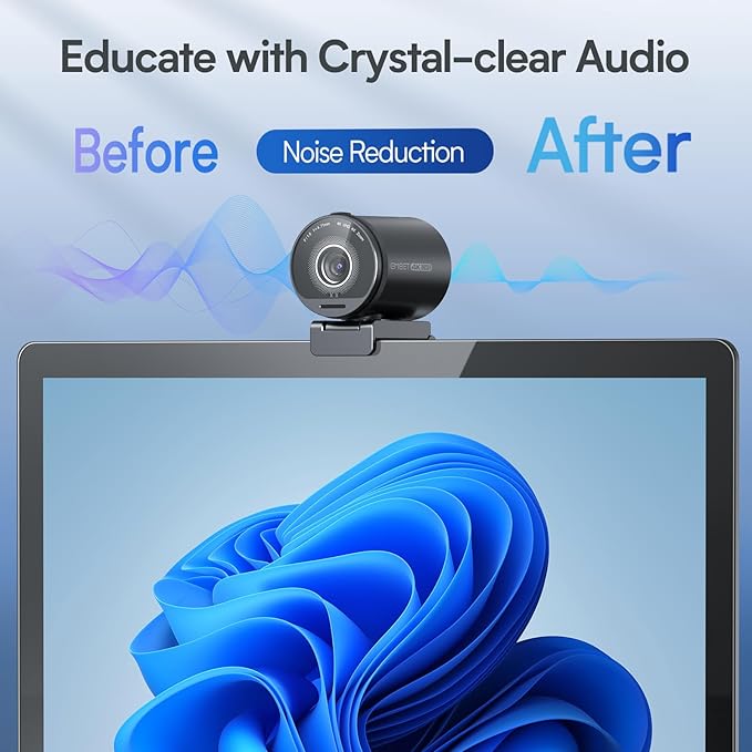 EMEET SmartCam S800-4K Webcam for Streaming, Sony 1/2'' Sensor, Supports HDR, PDAF&TOF Dual-autofocus, 1080P@60fps, 2 Noise-Cancelling Mics, 40°-73° FOV, Perfect for Live Streaming&Online Meetings