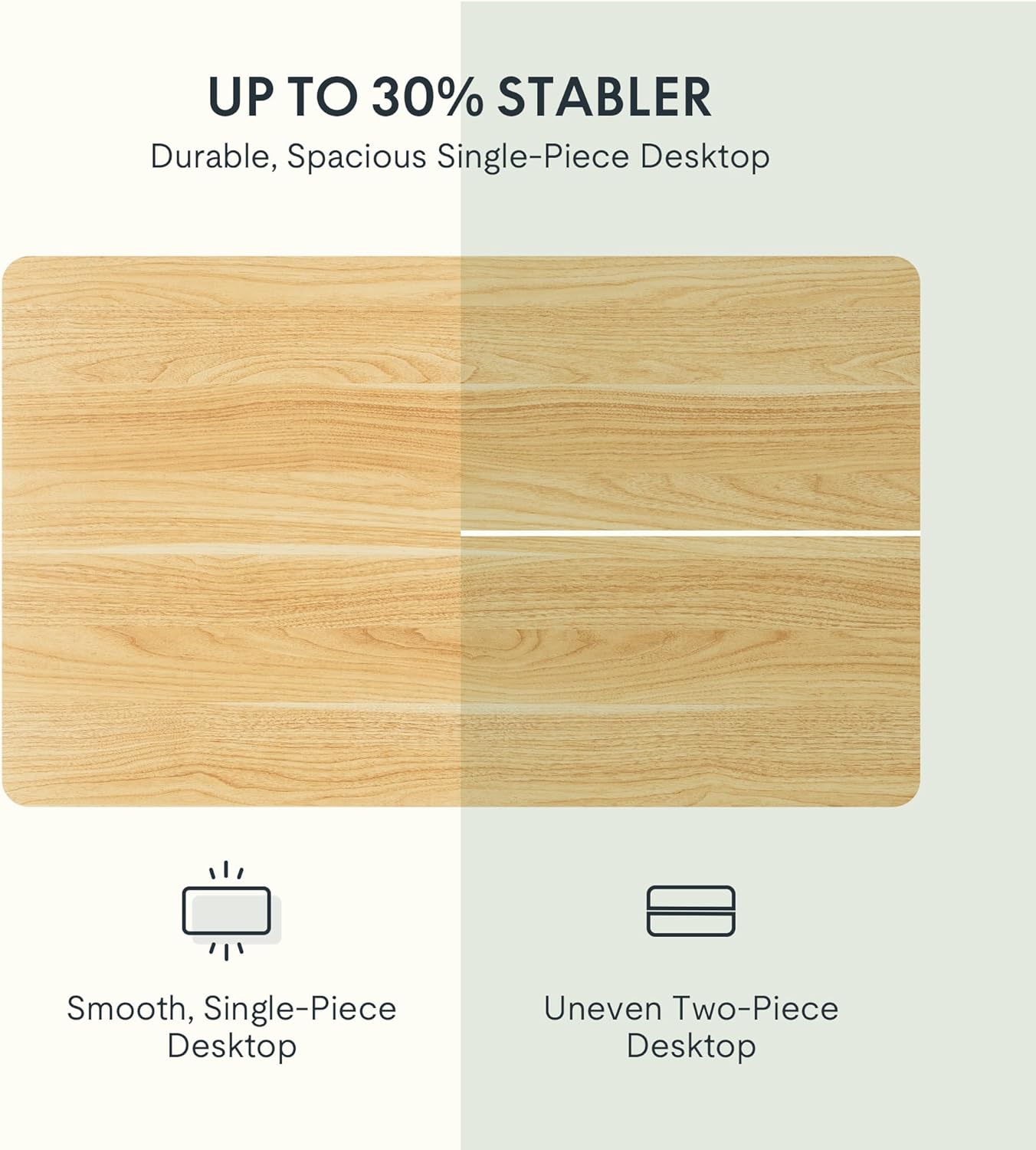 FLEXISPOT EN1 Whole-Piece Standing Desk 40 x 24 Inches Electric Height Adjustable Desk for Home Office (White Frame + Maple Top)