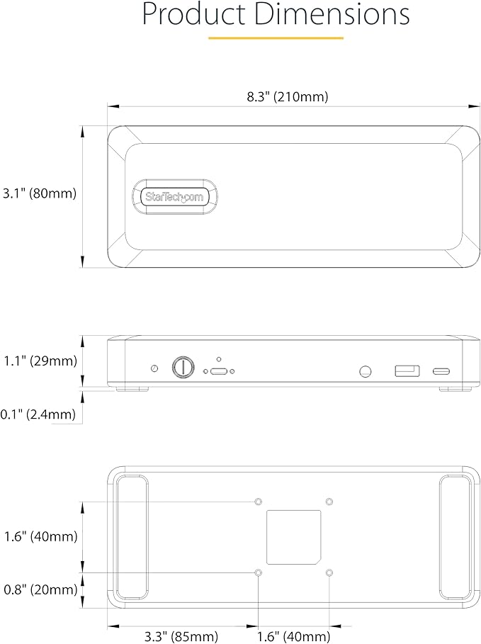 StarTech.com USB-C Docking Station Multi Monitor HDMI/DP/USB-C Video Output, Triple Monitor 4K30/Dual 4K60, 7-Port USB Hub, 60W Power Delivery, GbE, 3.5mm Audio, Works with Chromebook, TAA