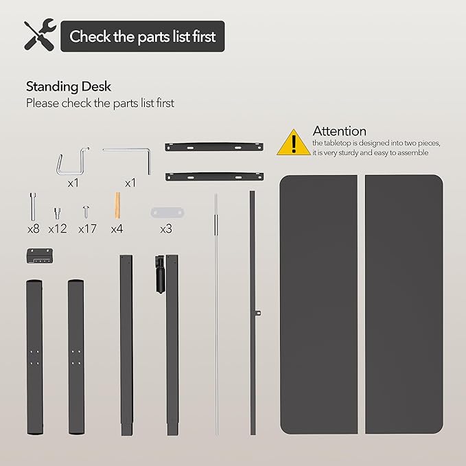 Electric Standing Desk Adjustable Height, 40x24 Inches Sit Stand up Desktop for Home Office, Ergonomic Rising Computer Table with Memory Preset, Black