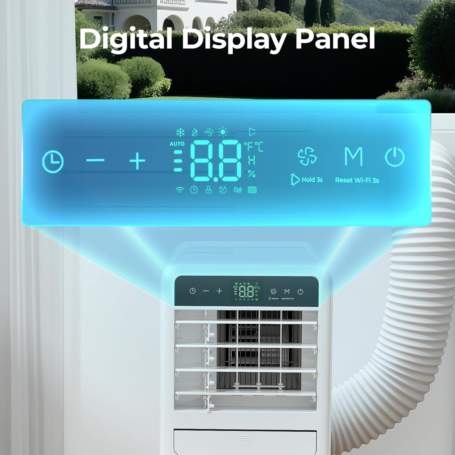 10,000 BTU Portable Air Conditioner, 3-IN-1 Smart AC Unit with Fan/Dehumidifier/Drainage-free Cooling, APP/Voice/Remote/Touch, 47 dB, Sleep Mode, Window Installation Kit, 24H Timer for Home/Office