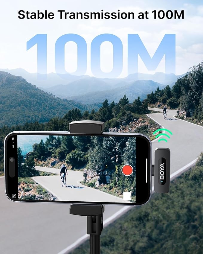 BOYA V30 Wireless Lavalier Microphone for iPhone/Android/PC/Laptop with USB-C Port, 36H Battery Life with Charging Case, Noise Canceling Clip on Lapel Microphone Wireless Mini Mic for Video Recording