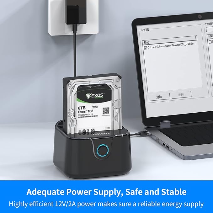 GODO Single Hard Drive Docking Station USB 3.0 to SATA III for 2.5/3.5 inch HDD SSD, External Hard Drive Dock with UASP (5 Gbps),Support Offline Clone and Max