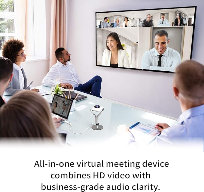 j5create 360 Degree All Around Meeting Webcam - 1080P HD Video Conference Camera with High Fidelity Microphone, USB-C | for Video Conferencing, Online Classes, and Collaboration (JVCU360)