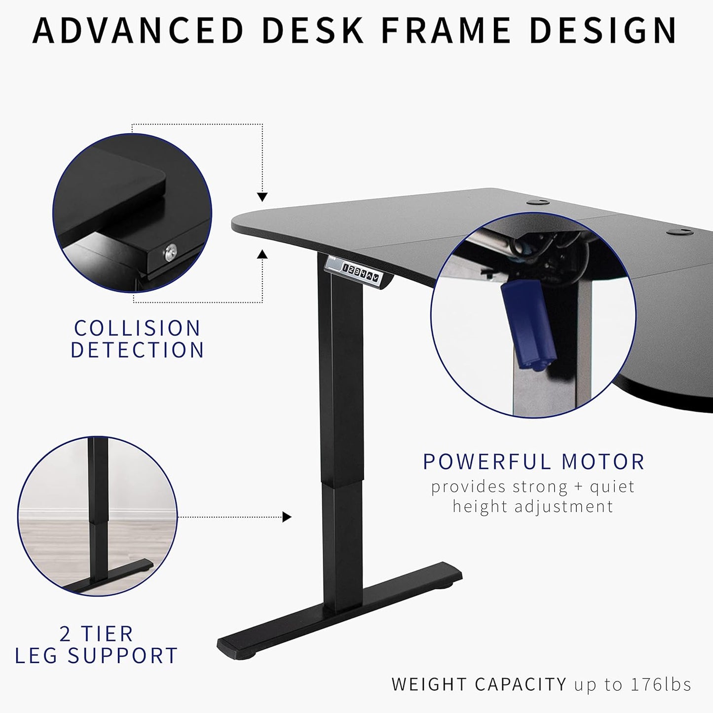 VIVO Electric 63 x 32 in Standing Desk, Memory Height Adjustment, 1B Series, Black Top Black Frame, DESK-KIT-1B1B