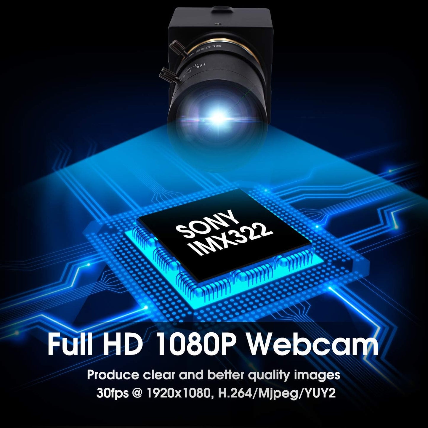 SVPRO USB Camera 1080P HD Webcam with Zoom Lens 2.8-12mm,Manual Focus Web Cam for Computer,H.264 Low Light Camera with Sony IMX323 Sensor for Streaming/Video Conference/Studio