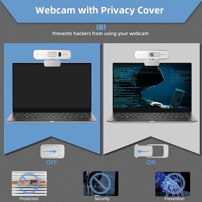 NexiGo N940P 2K Zoomable Webcam with Remote and Software Controls | Sony Starvis Sensor | 1080P@60FPS | 3X Zoom | Dual Stereo Microphone, for Zoom/Skype/Teams/Webex (Silver)