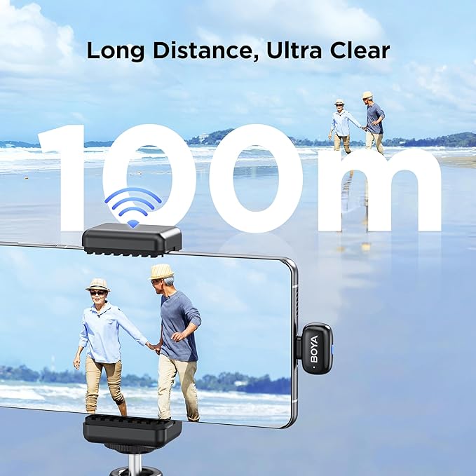 BOYA Mini Wireless Lavalier Microphone for iPhone16/15 Android,USB-C Ultra Mini Mic with Noise Reduction, AI Voice Change, Lapel Mics for Video Recording, Vlogging, TikTok, YouTube(2TX+RXU)