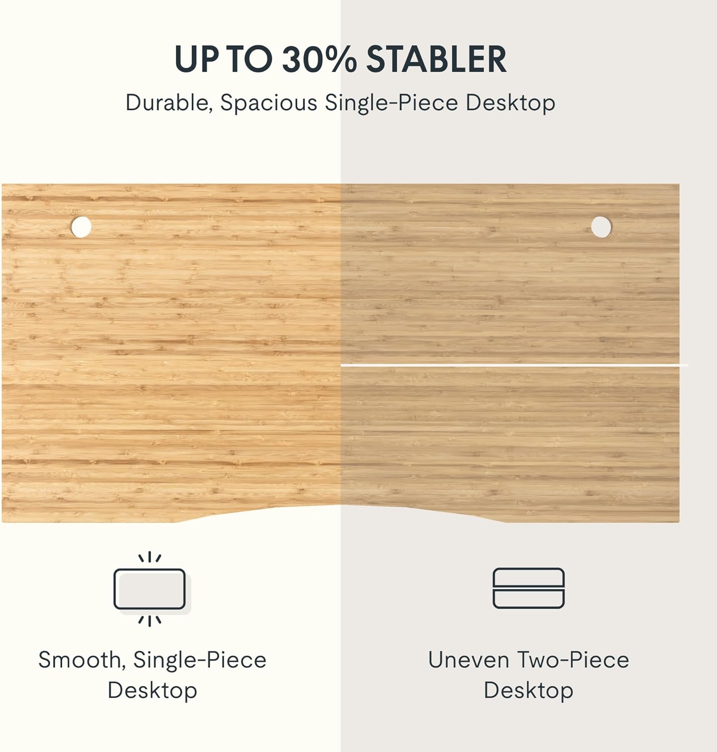 FLEXISPOT EN2 Whole-Piece Bamboo Standing Desk with Clamp Power Strip, 55 x 28 Electric Stand Up Height Adjustable Desk with Cable Management (Grey Frame + 55" Bamboo Top, 2 Packages)